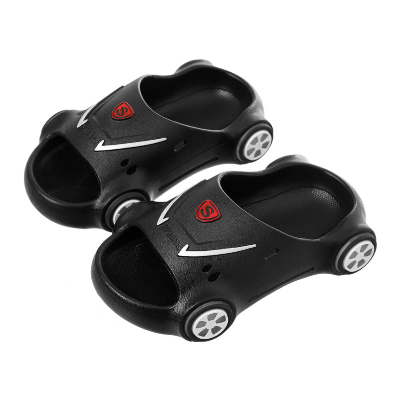 Enfants Glowing Slippers Cartoon Voiture Sandales Enfants Sandales Anti Slip Garçons Filles Lumineux S