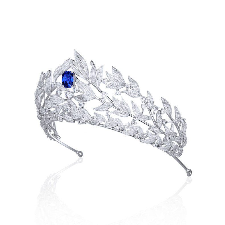 Sapphire Crown Cuivre Micro Inlay AAA Zircon Crown Coiffure de mariage