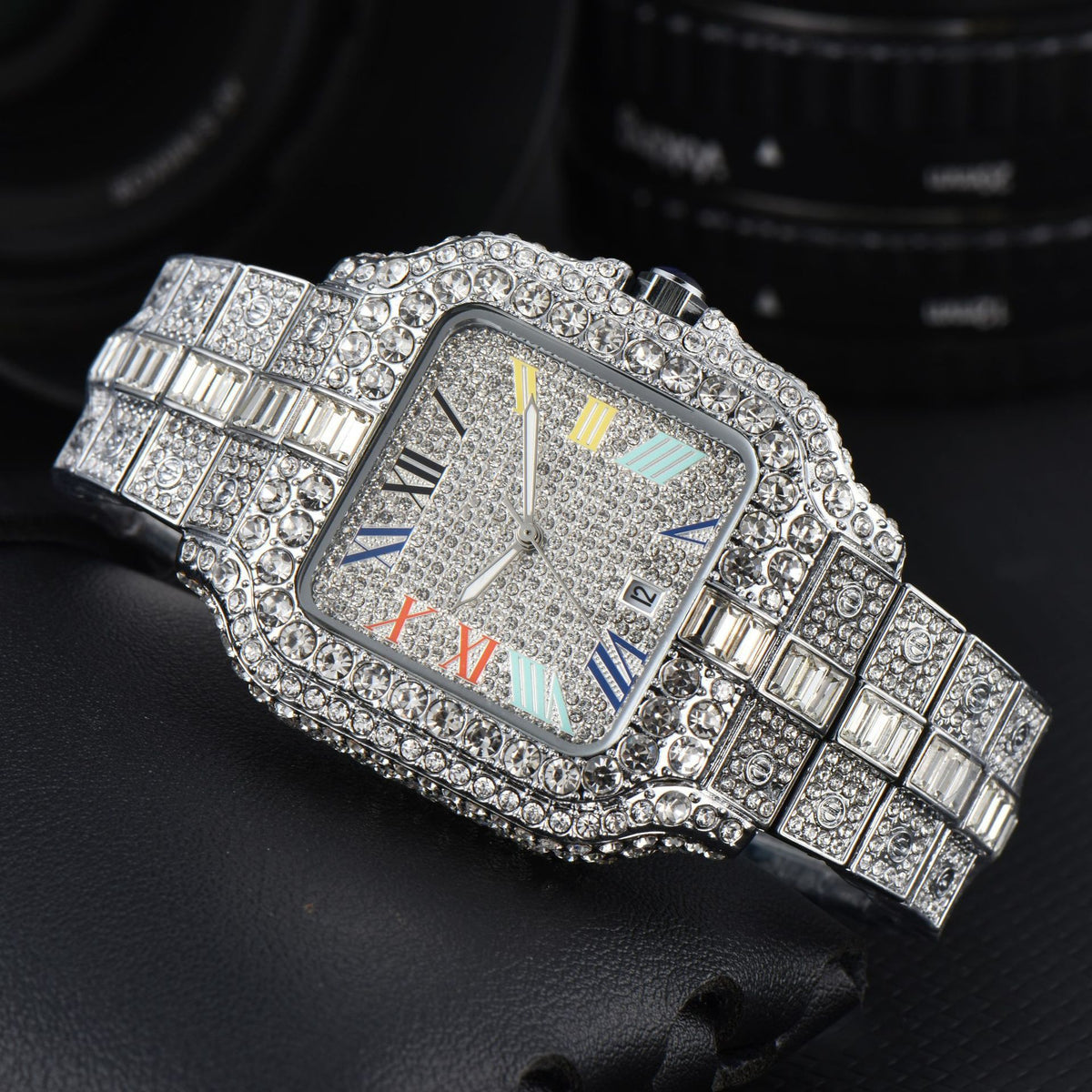 Men's Square Fashion Full Diamond Watch