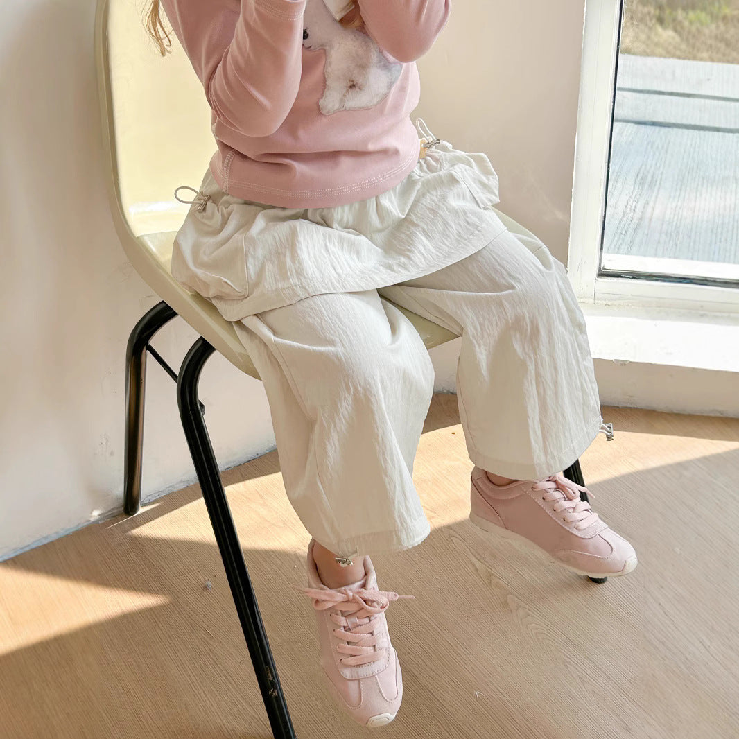 Pantalons décontractés avec rideau de pet pour enfants