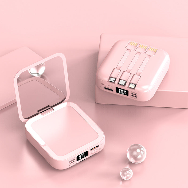 Beauty Mirror Power Bank est livré avec câble Portable Mini