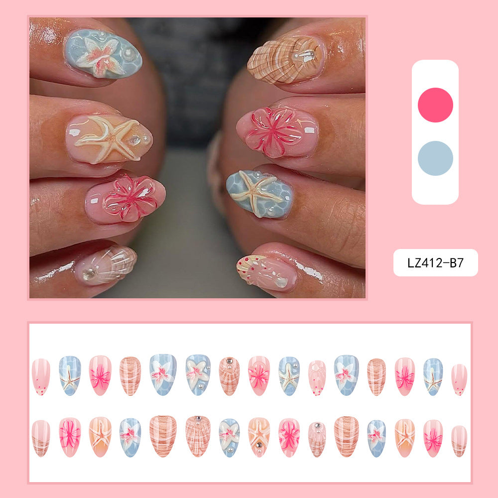 30 morceaux de faux ongles courts en forme d'amande
