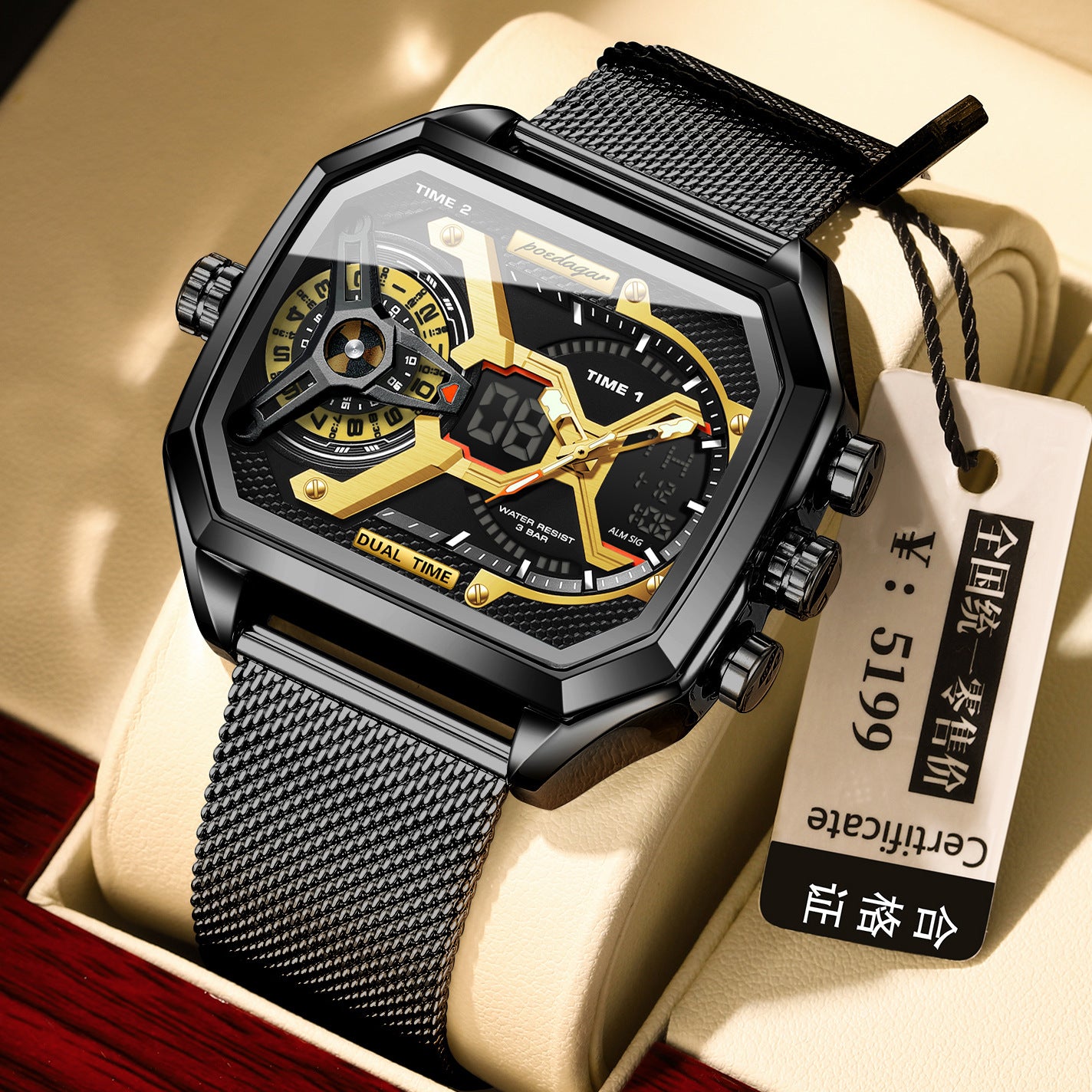 Multifonctionnelle Imperméable Montre Lumineuse Homme