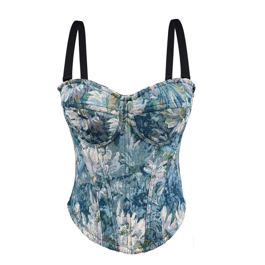 Sexy Strapless Top Sling Intérieur Dentelle Extérieure Porte Pad Retro Court Style Fishbone Bra