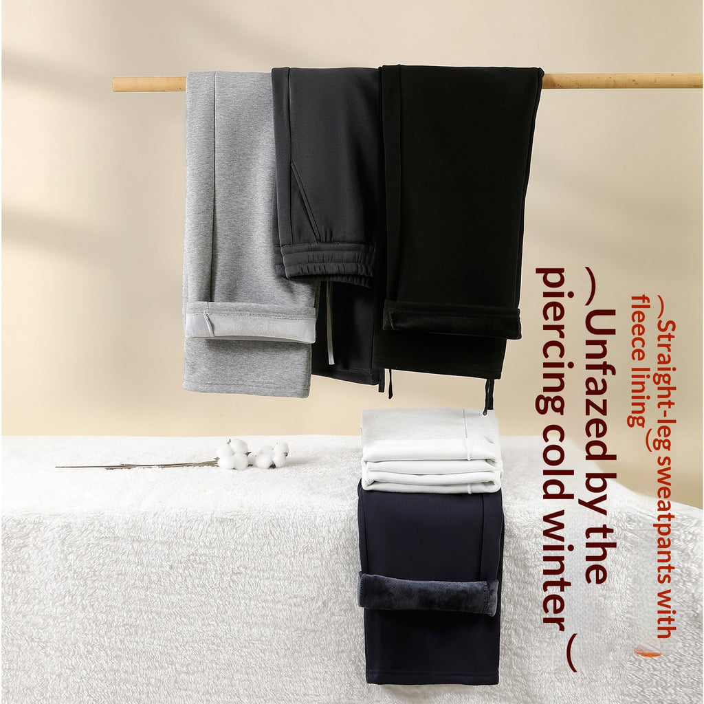 Pantalon casual chaud doublé de polaire d'hiver pour hommes