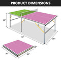 Table de tennis de table pliable et portable 6FT – Ensemble de table de ping-pong de taille moyenne pour jouer en intérieur
