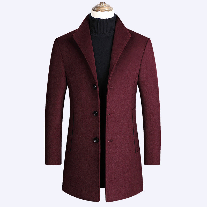 Manteau pour hommes d'âge moyen Collar Woolen