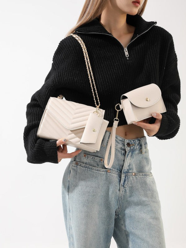 Femmes Couleur solide Versatile Sac élégant et élégant