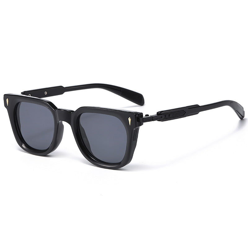 Lunettes de soleil en métal punk à cadre carré à la mode européenne et américaine pour hommes