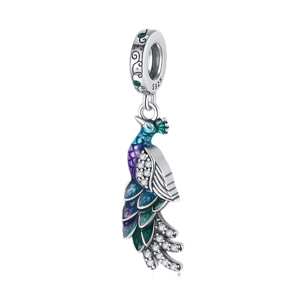 Bracelet de paon en argent plaqué cuivre personnalisé avec brins de perles