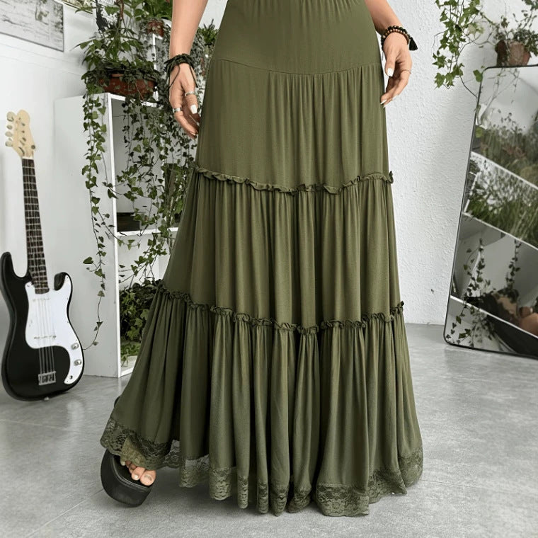 Summer resort style midi skirt