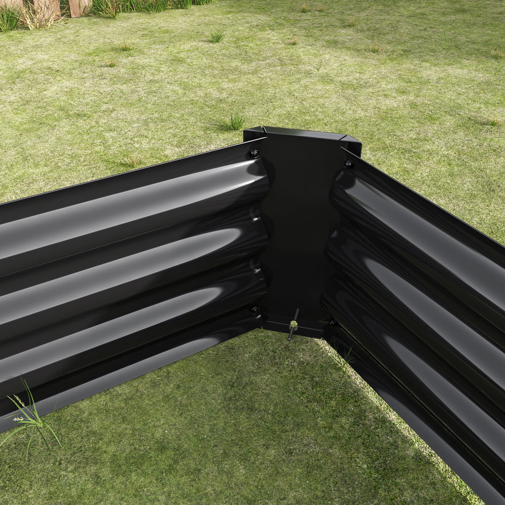 Lit de jardin en métal 4×2×1ft noir