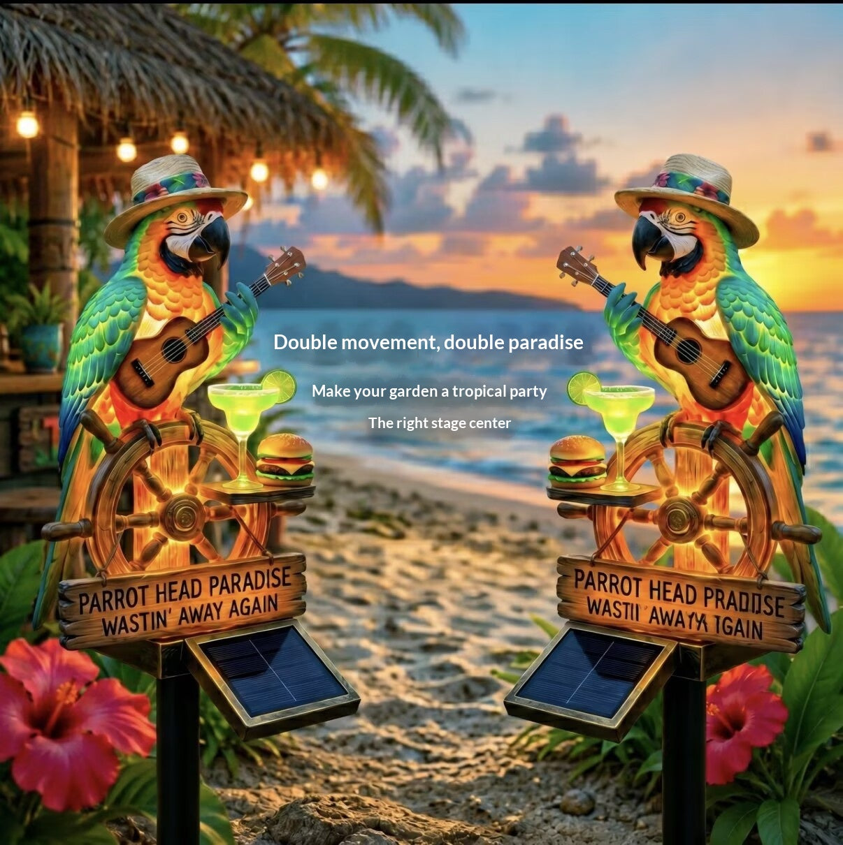 Guitare créative Parrot Résine Ornement Night Light