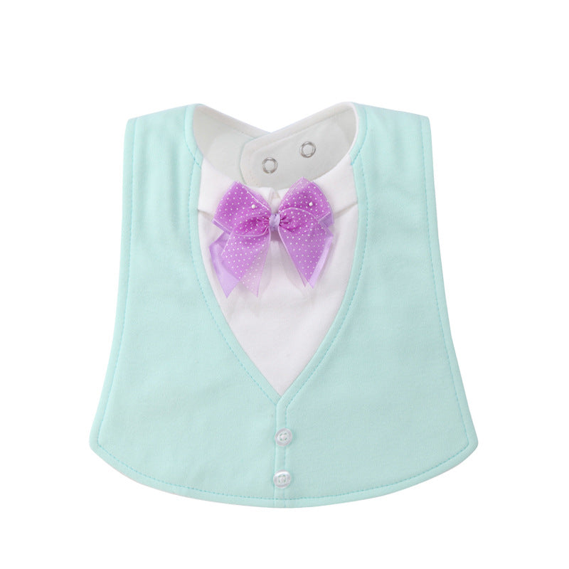 Bébé réglable en trois dimensions Bow Tie quatre couches Serviette étanche Salive