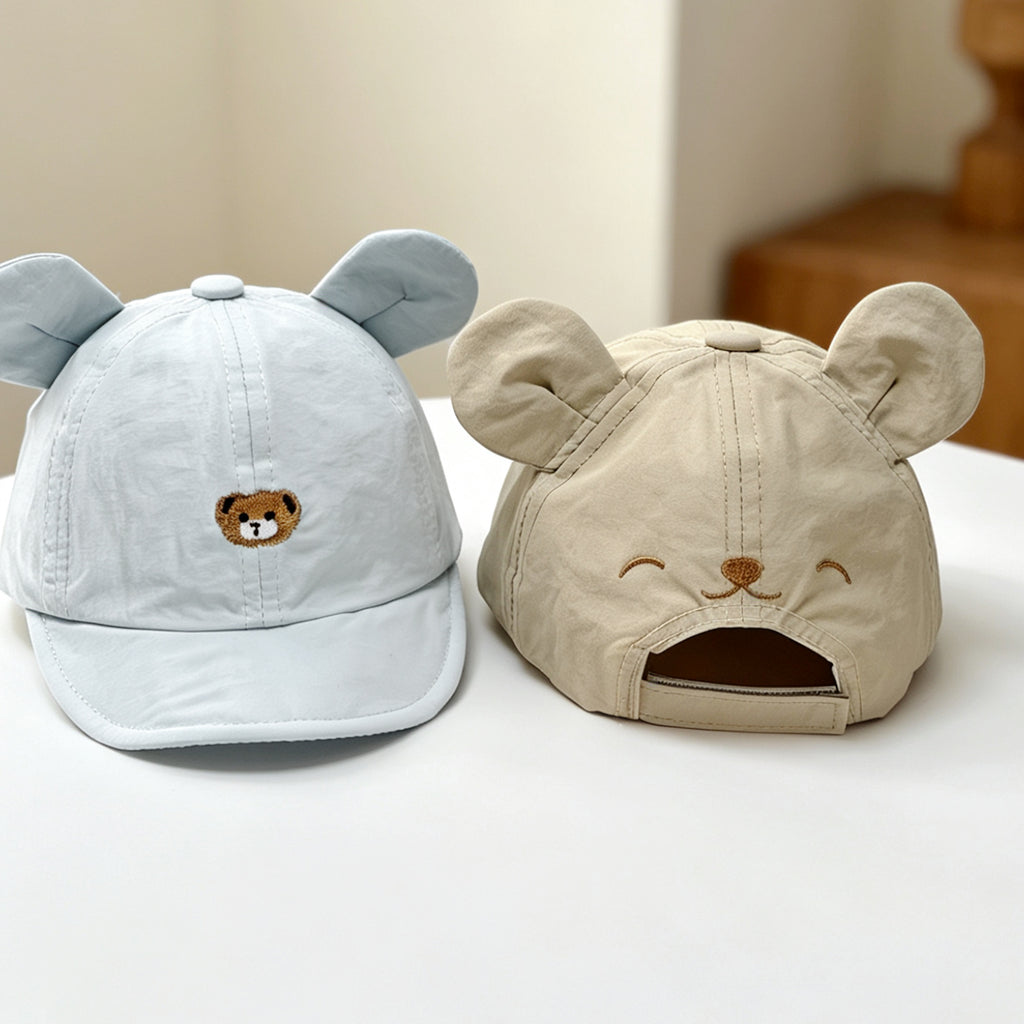 Mignon brodé Petit ours Oreilles tridimensionnelles Cap de baseball bébé