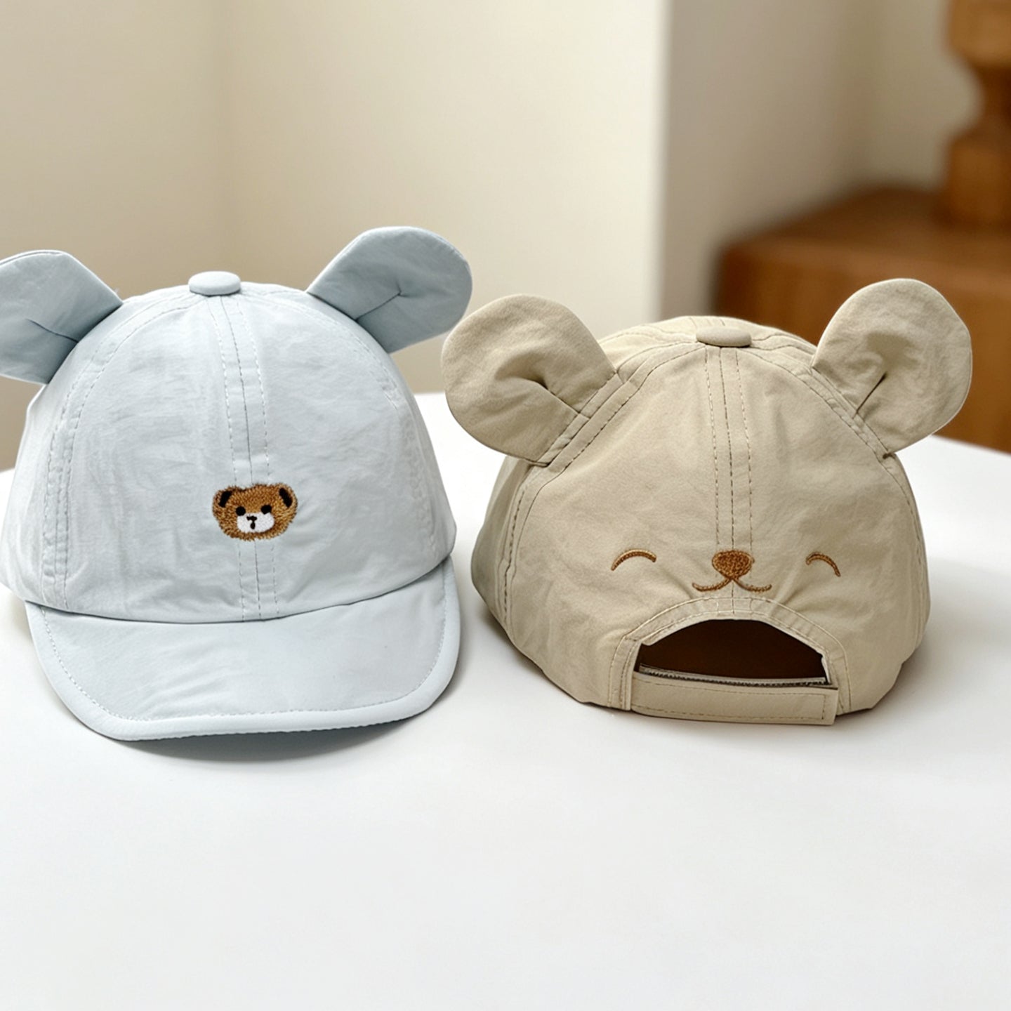 Mignon brodé Petit ours Oreilles tridimensionnelles Cap de baseball bébé