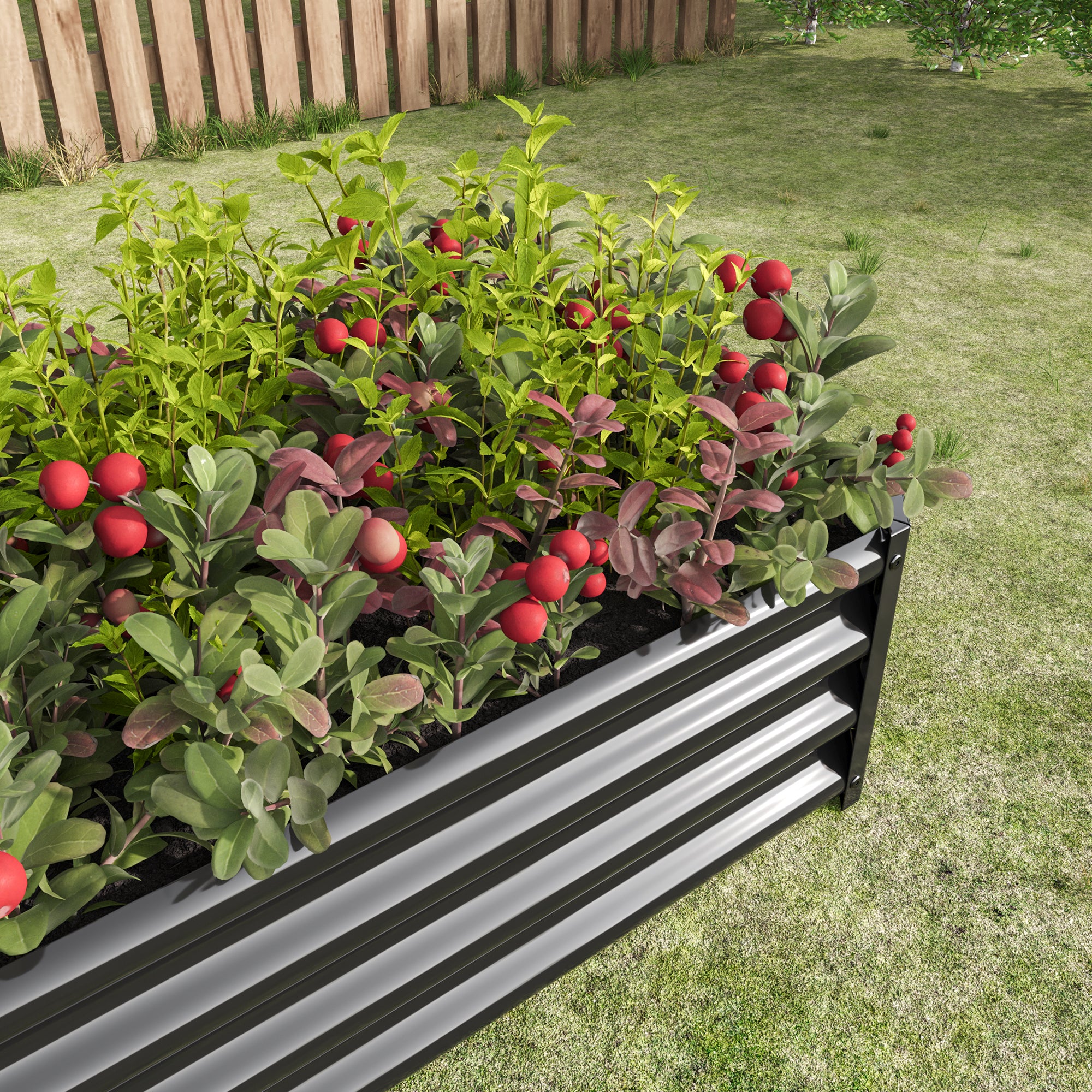Lit de jardin en métal 4×2×1ft noir