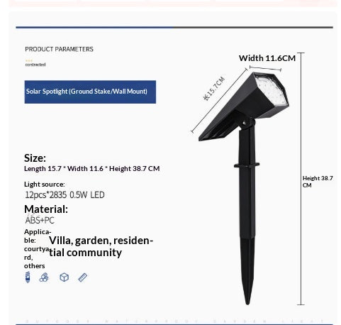 Lampe de jardin solaire de lumière de couleur extérieure