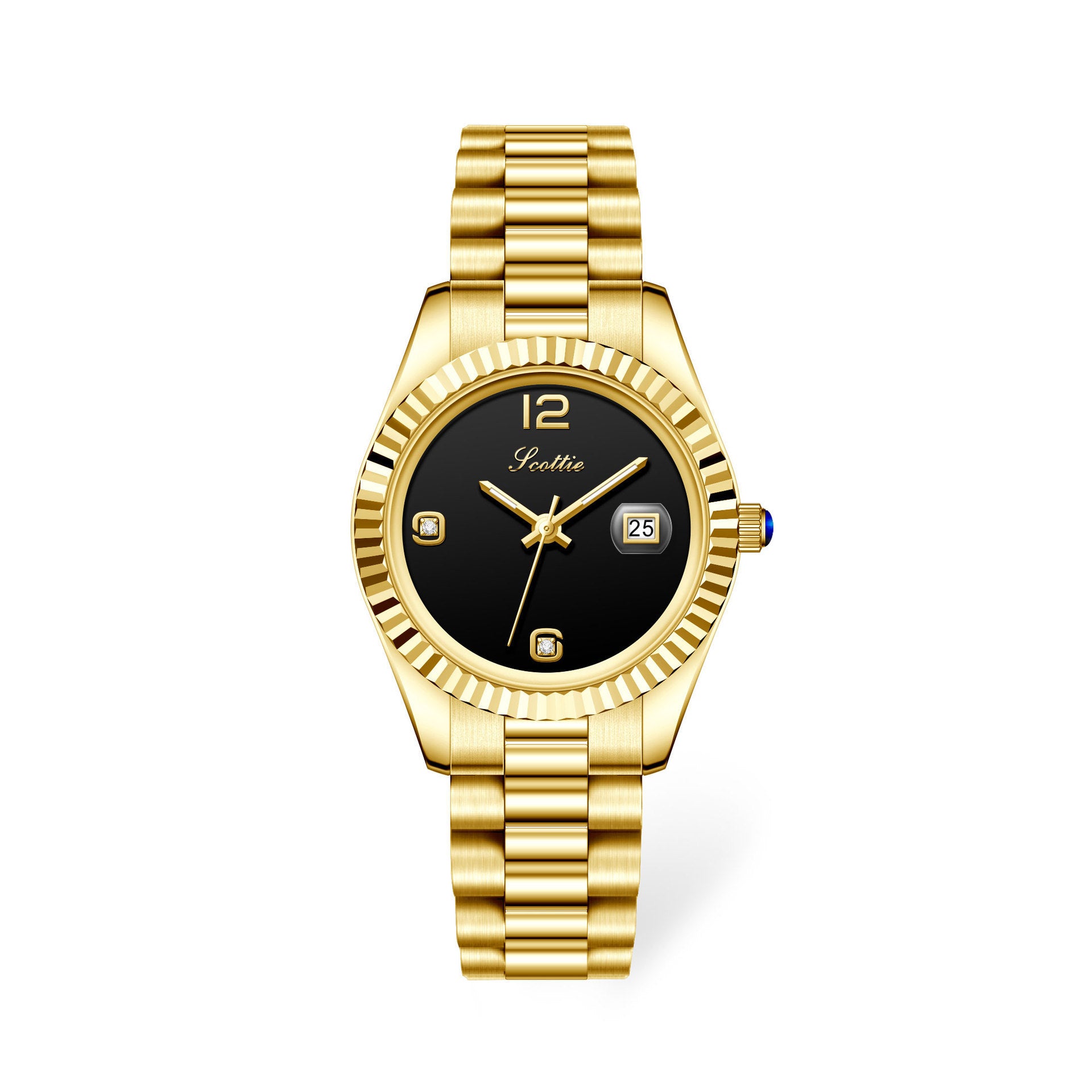 Montre Quartz Diamond Shining en acier pour femmes