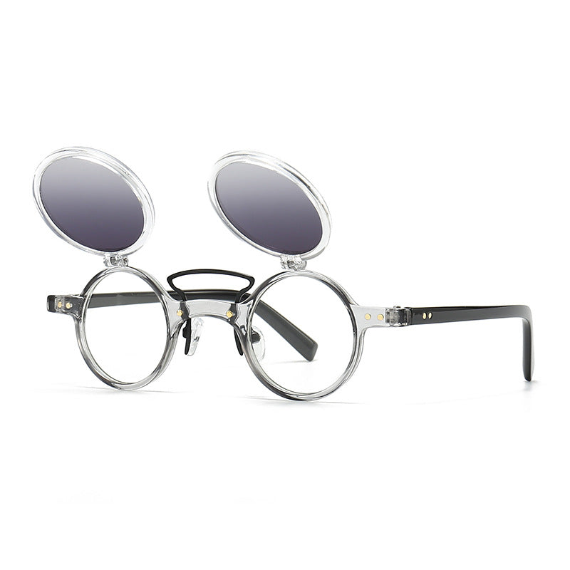 Lunettes de soleil Cadre beige rond
