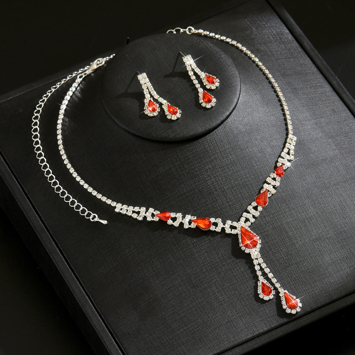 Ensemble de boucles d'oreilles et colliers de 2 pcs pour femmes