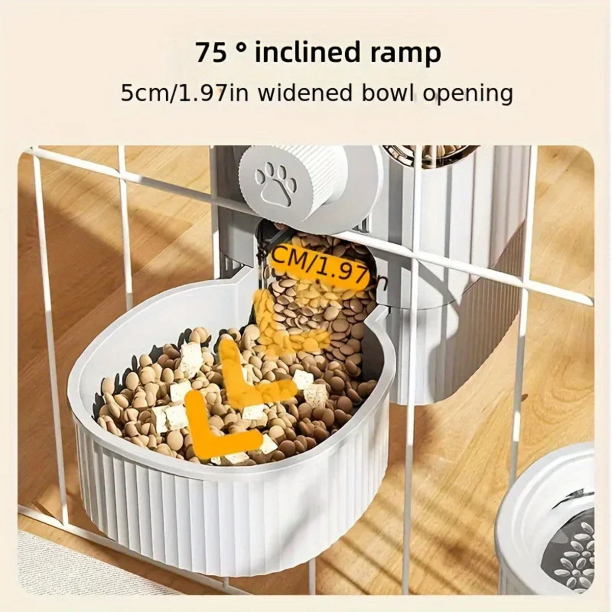 1.2L Automatic Pet Feeder Cage suspension Bowl