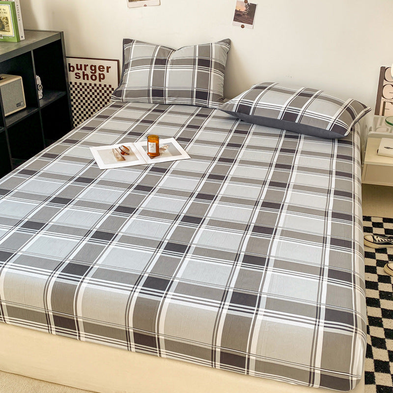Minimalist Coton Lavé Couleur Solide Produit simple Fitted Sheet
