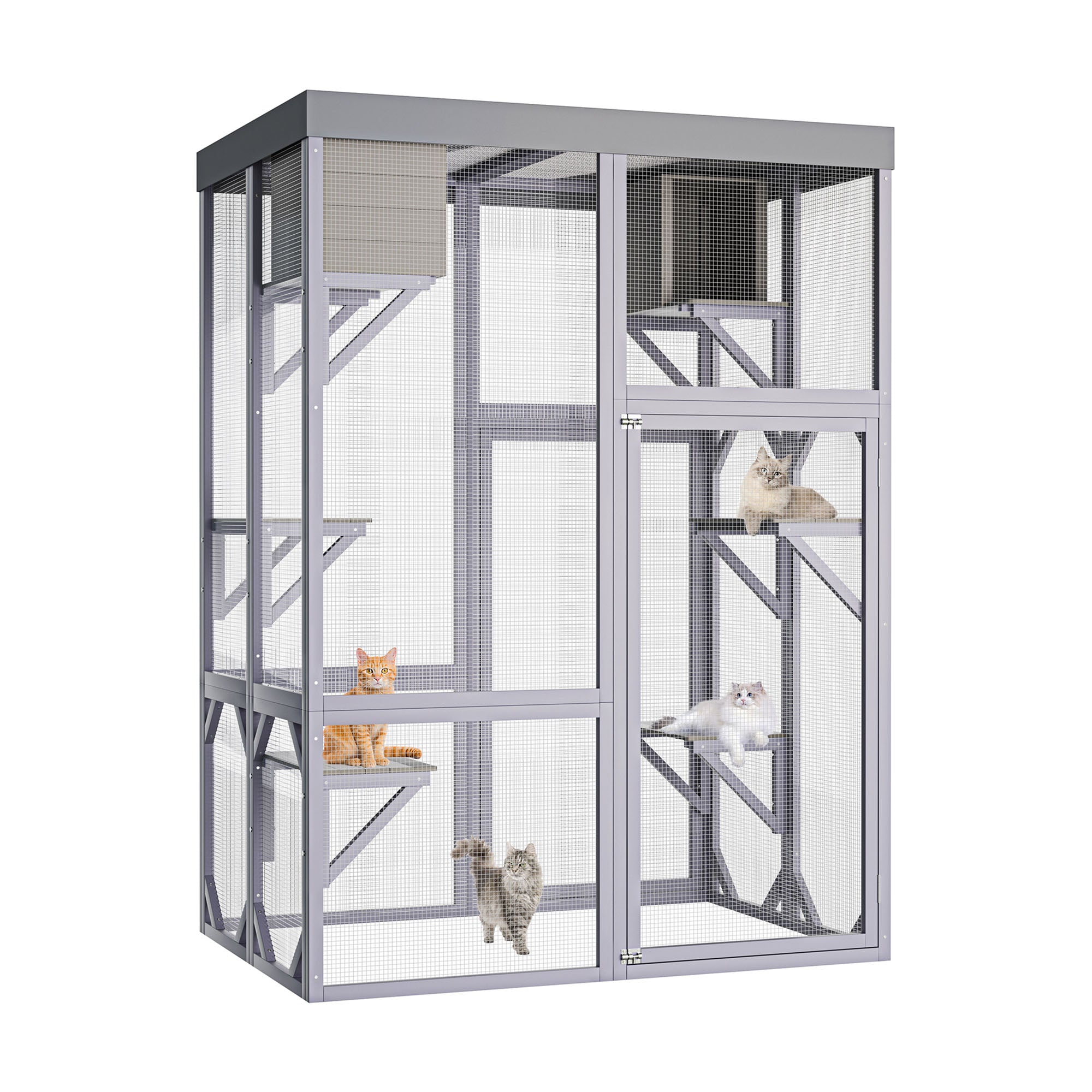 Catio extérieur en bois Boîtier multifonctionnel pour chats