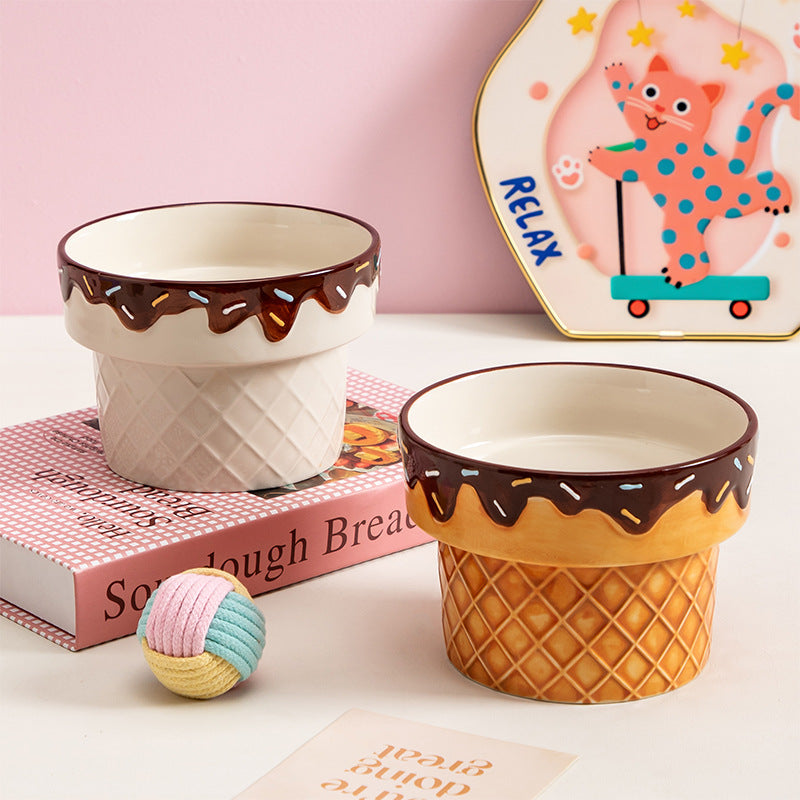Creative Ice Cream Themed Pet Bowl
