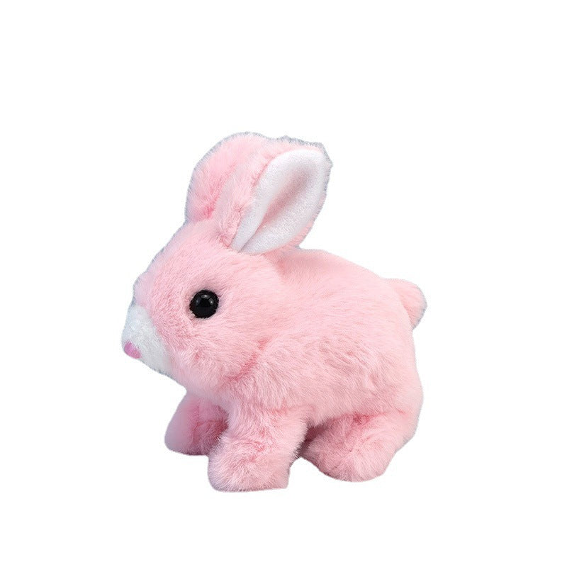 Peluche Électrique Marcher Et Déplacer Bouche Shaking Oreilles Jouet de lapin aux cheveux longs