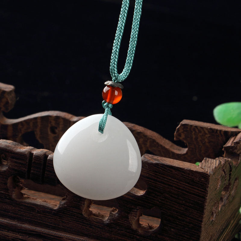 Xinjiang Platinum Silk Jade Pendentif Jade blanc naturel Safe Buckle Bamboo Section No-good