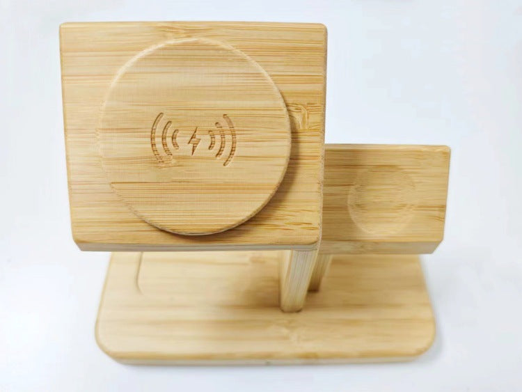 Chargeur sans fil Bamboo Porte-téléphone multifonctionnel trois en un
