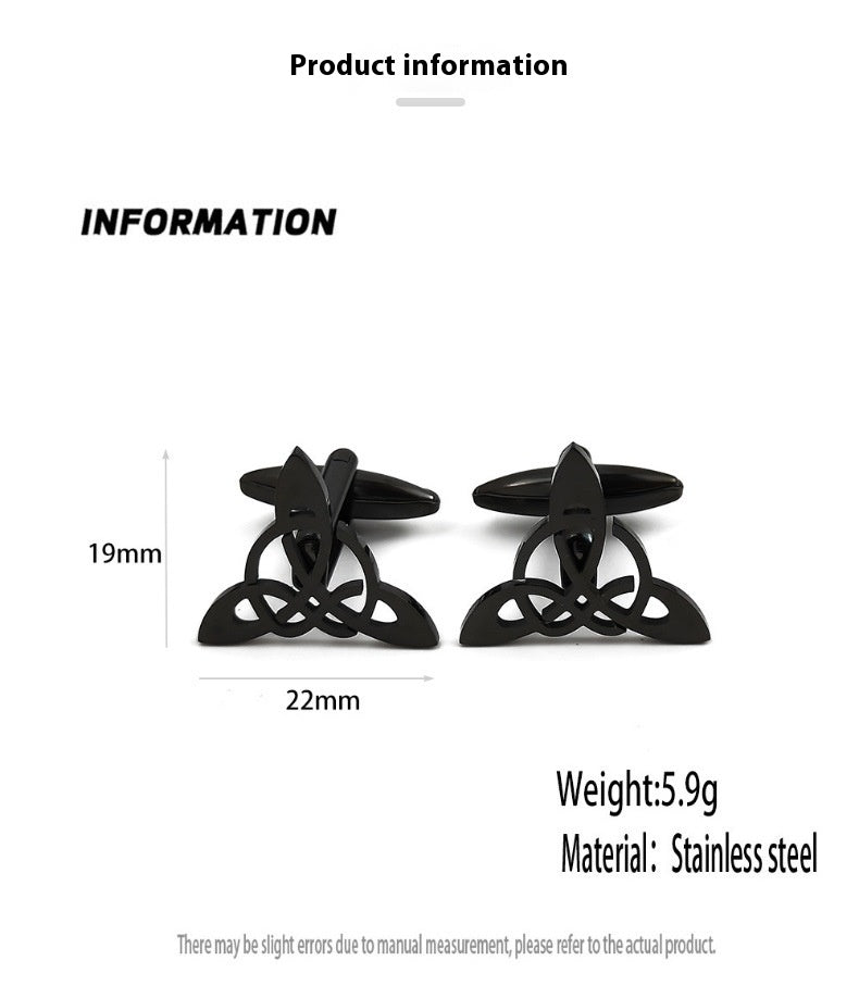 Triangle géométrique Triangle symmétrique Mensual Hollow Cufflinks