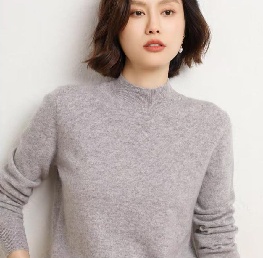 Patchwork à manches longues Sweater Femmes Core-Spun Fil tricoté Top Loose-Fit Fondage tricoté Top