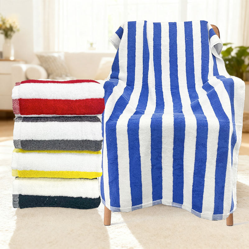 Extra grand teint en fil de coton rayé serviette de plage pour la plage ou la natation
