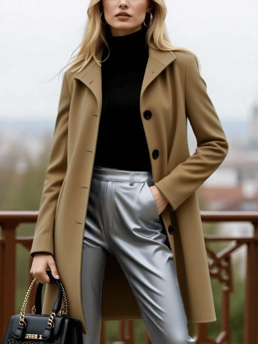 Manteau de laine pour femmes épais