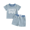 Two-piece striped short-sleeved embroidered letter and striped pants