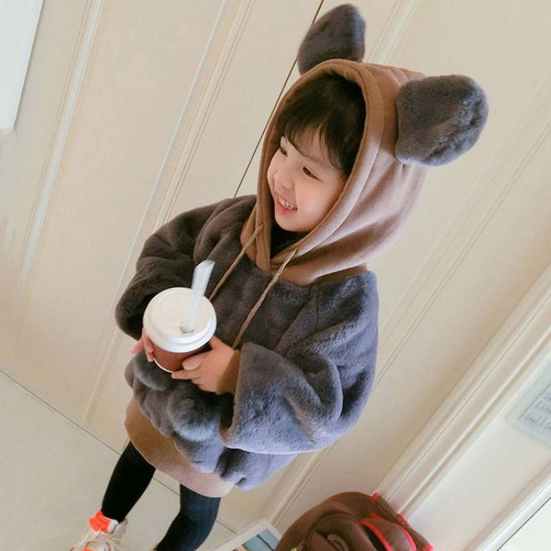 T-shirt pour enfants Manches longues Sous-poil en peluche