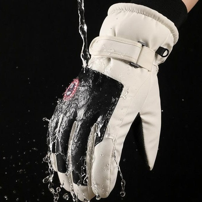 Gants de ski à écran tactile thermique doublés de polaire d'hiver