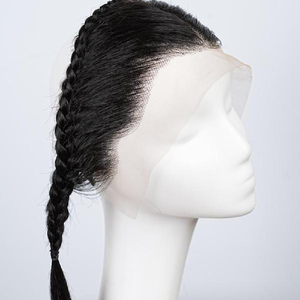 10 pouces de cheveux humains Dentelle frontale Glues prétorsées