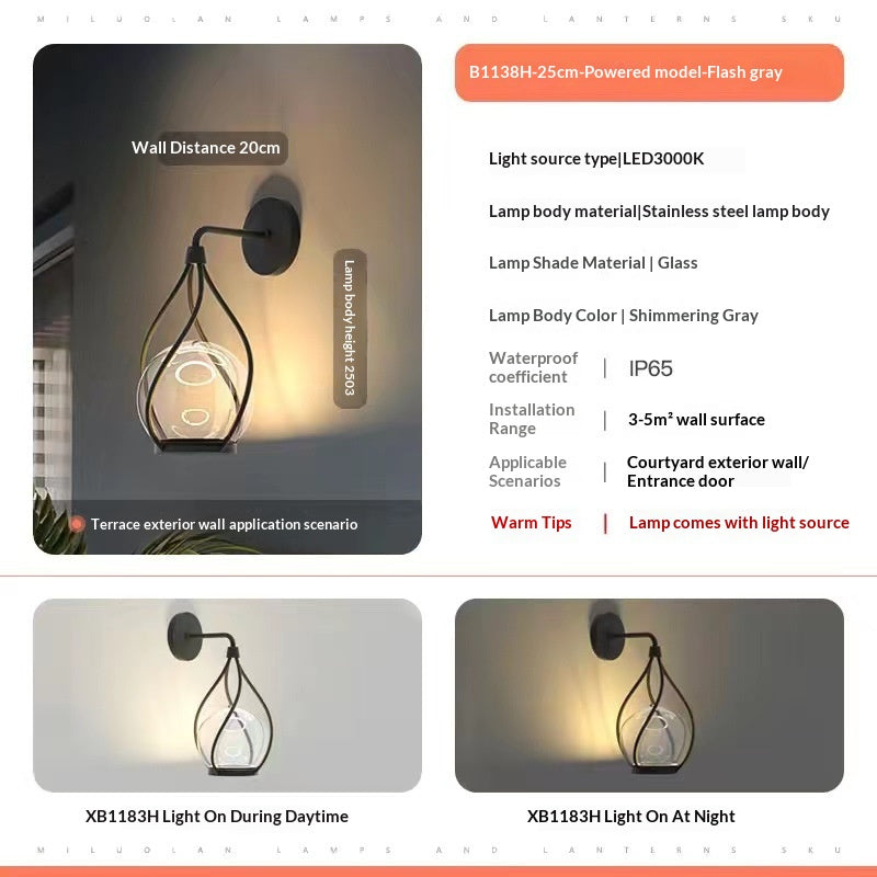 Lampe extérieure lumière de cour Villa extérieur lumière murale