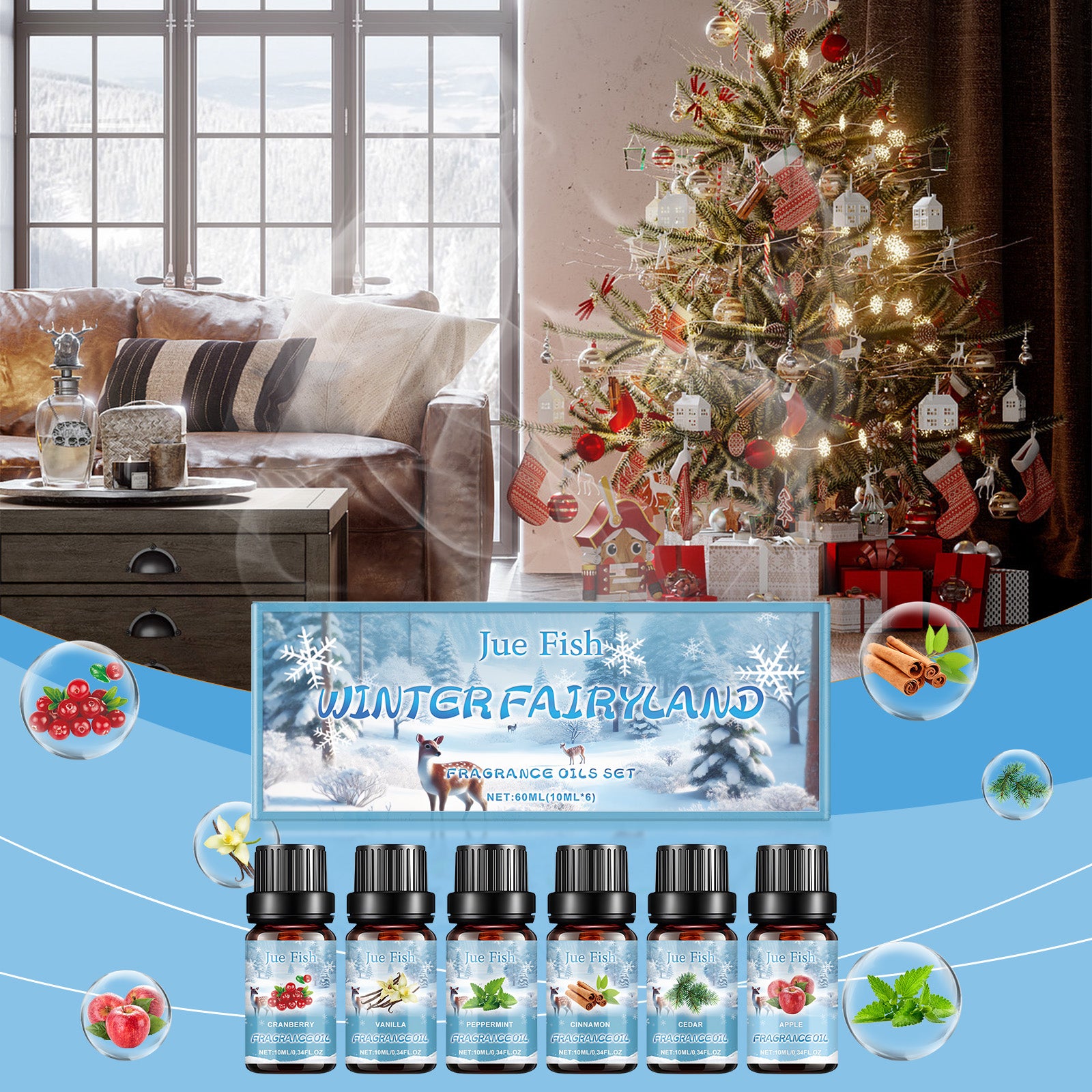 Ensemble d'huile d'aromathérapie d'hiver 60ml1box