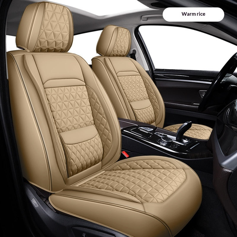 Coussin de siège de voiture respirant en cuir Couverture universelle de siège toute-saison