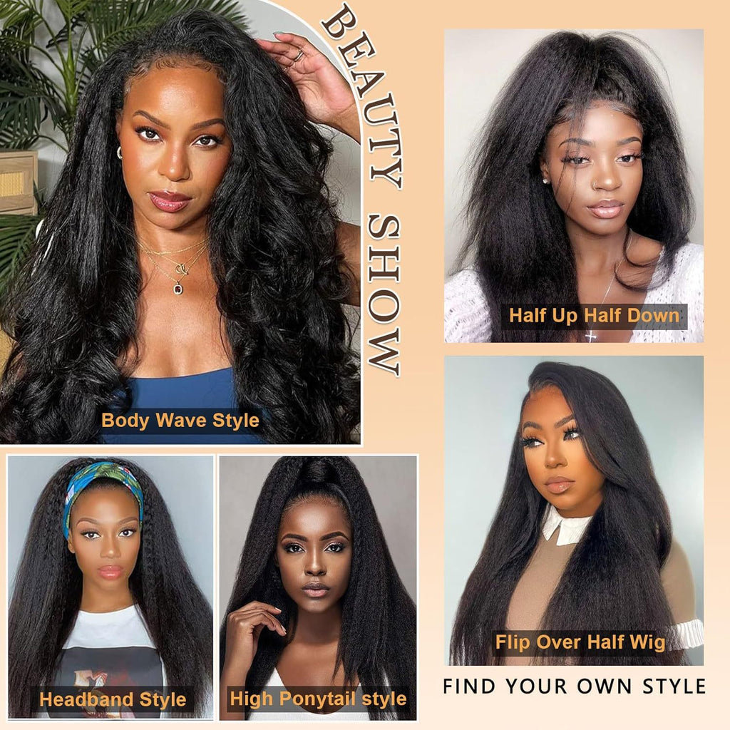Femmes String-Style Middle-Part Perruque droite longue dans les cheveux synthétiques