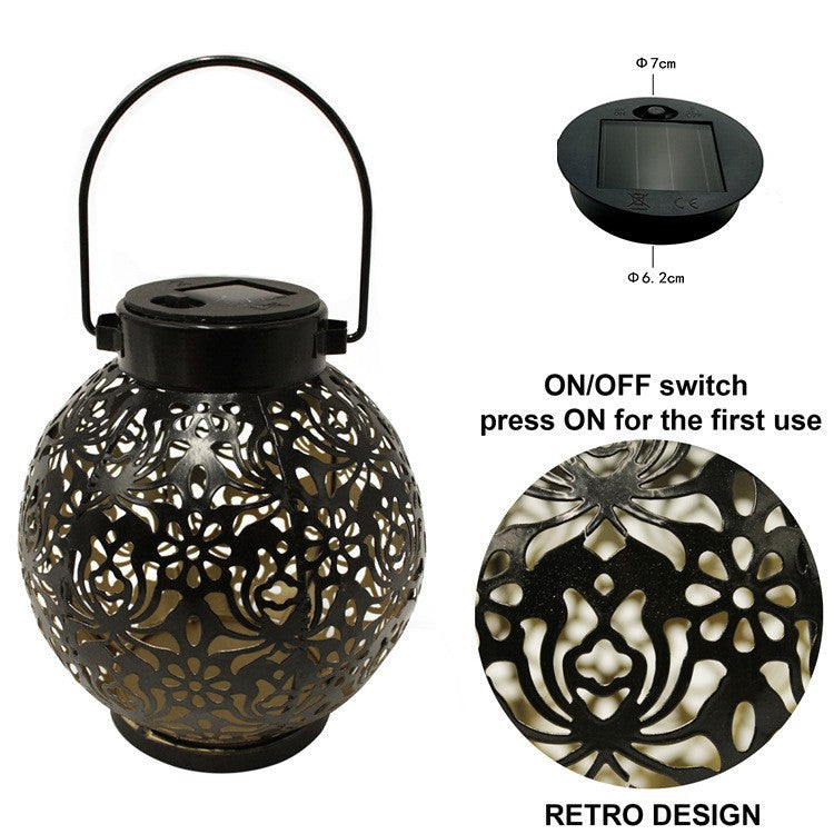 Lampe à suspension extérieure Hollow-Design à énergie solaire