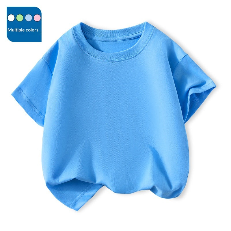T-Shirt à manches courtes pour enfants Col d'équipage Top polyvalent