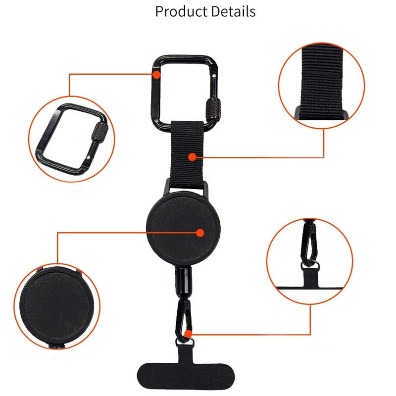 Support de téléphone antivol rétractable Bracelet de téléphone Lanyard