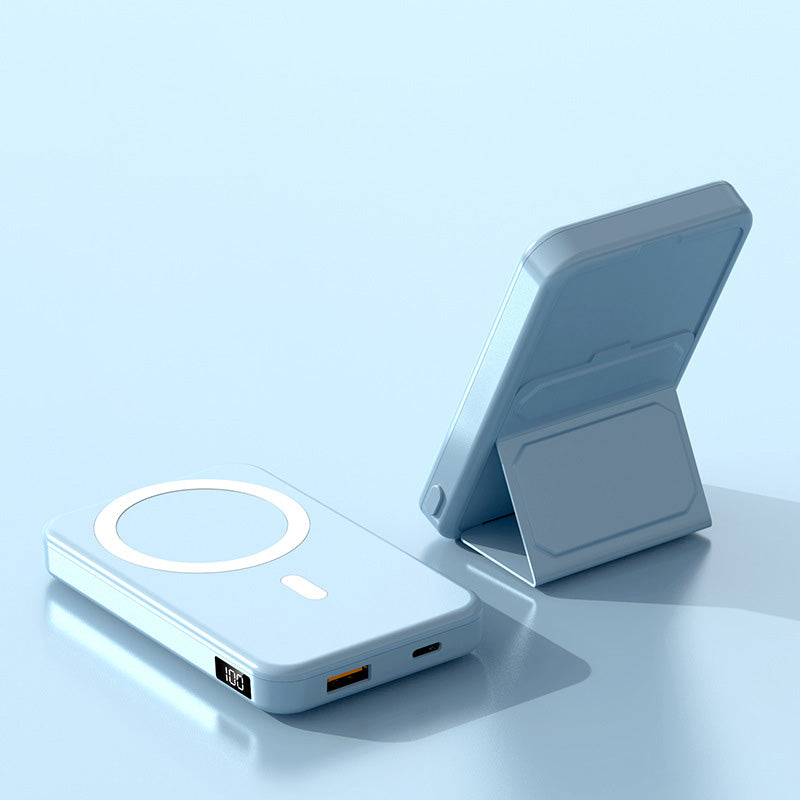 Aspiration magnétique sans fil charging trésor Grande capacité pliant Bracket Mobile Power Su