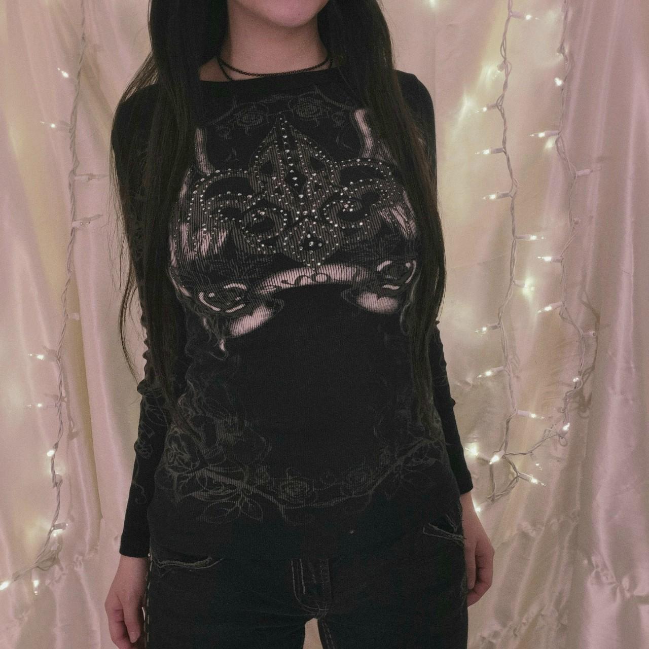 Casual Chic imprimé manches longues Top européen et style américain