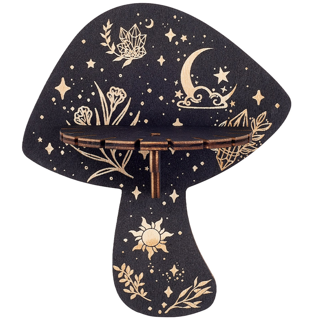 Porte pendule en bois de champignons